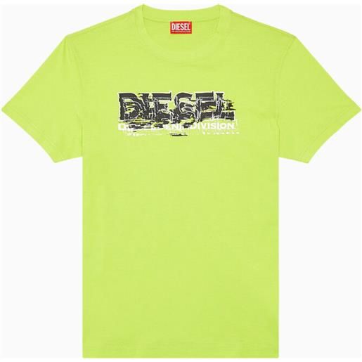 DIESEL t-shirt lime uomo DIESEL stampa logo t-diegor k70