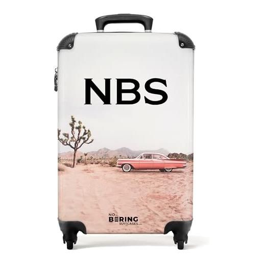 NoBoringSuitcases.com valigia modello, auto nel deserto, handgepäck, bagaglio per bambini