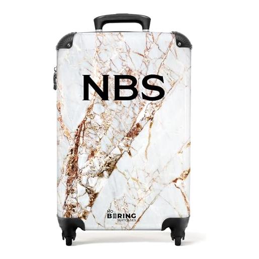 NoBoringSuitcases.com valigia modello, marmo bianco con oro, handgepäck, bagaglio per bambini