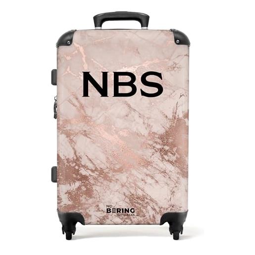 NoBoringSuitcases.com valigia modello, marmo rosa. , midsize, bagaglio per bambini