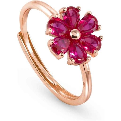 Nomination anello Nomination argento dorato rosa fiore con zirconi rosa