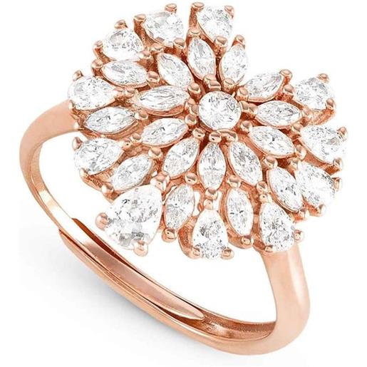Nomination anello Nomination argento dorato rosa cuore con pavè di zirconi bianchi
