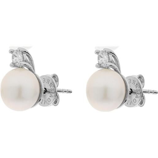 Unoaerre orecchini Unoaerre 6442 argento perle con zirconi bianchi
