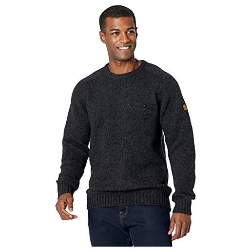 Fjallraven lada round-neck sweater m, maglia lunga uomo, black, l