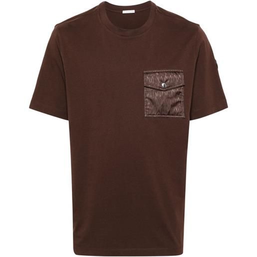 Moncler t-shirt con applicazione - marrone