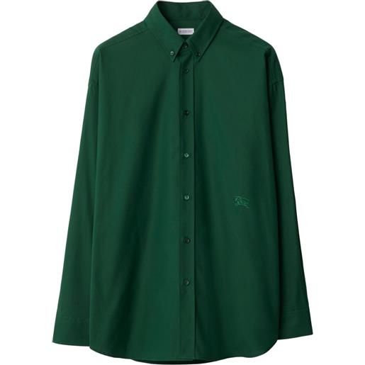 Burberry camicia con ricamo ekd - verde