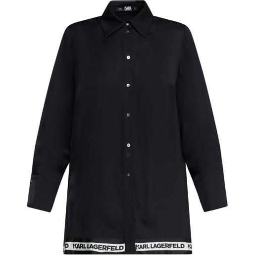 Karl Lagerfeld camicia con banda logo - nero