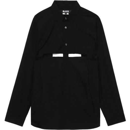 Black Comme Des Garçons camicia con dettaglio cut-out - nero