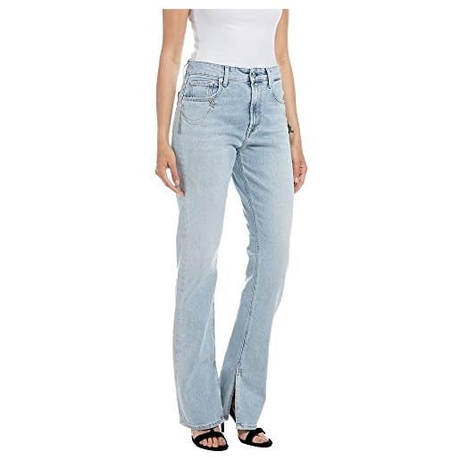 Replay sharljn slim flare jeans, 011 super light blue, 31w x 30l donna