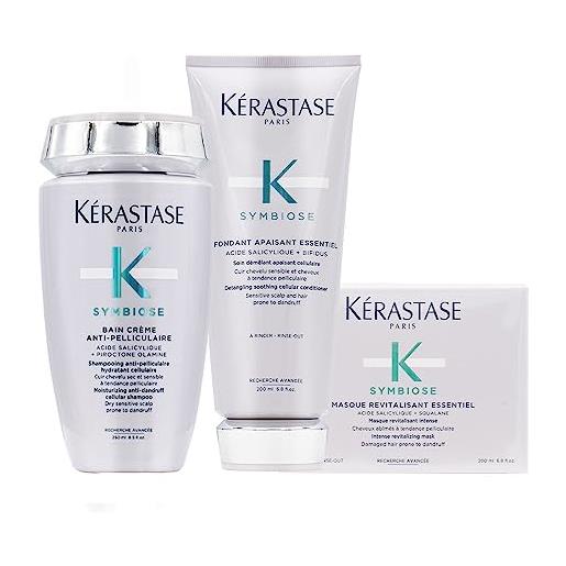 KÉRASTASE kerastase symbiose anti-pelliculaire shampoo 250ml fondant apaisant essentiel 200ml masque revitalis