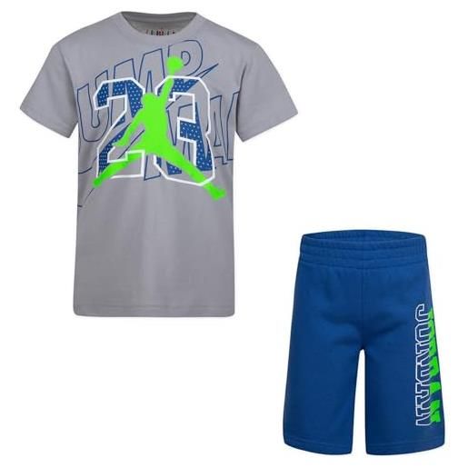 Nike jordan completo t-shirt e shorts bambino elevated classics grigio taglia 2-3 a cod 85b213-baj