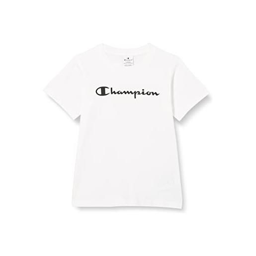 Champion legacy american classics - logo regular s/s t-shirt, bambine e ragazze, bianco, 11-12 anni