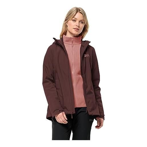Jack Wolfskin moonrise 3 in 1 jkt w giacca, marrone scuro, s donna
