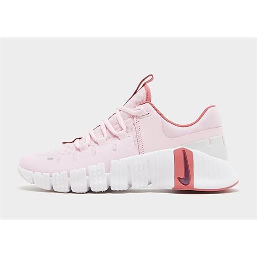 Nike free metcon 5 donna, pink foam/adobe/platinum tint/dark team red