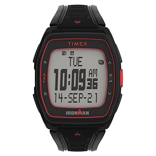 Timex ironman t300 41mm orologio con performance pacer, allarme idratazione & timer interval, nero, misura unica, cronografo