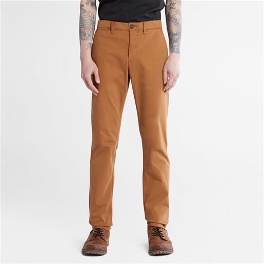 Timberland pantaloni chino da uomo anti-odour ultra-stretch in marrone marrone