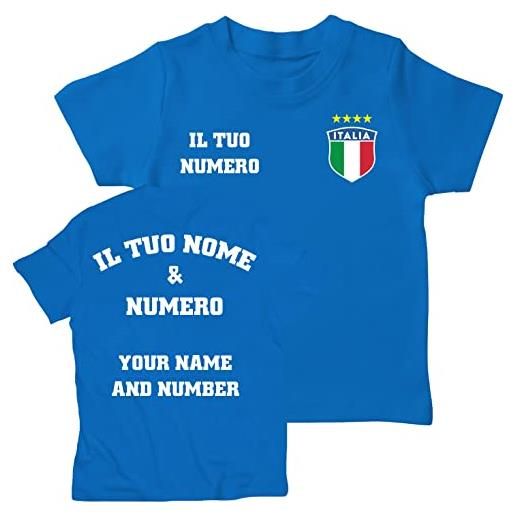 lepni.me magliette da calcio per bambini italia | il tuo nome e numero | regali per i campionati europei di calcio o per la coppa del mondo 2022 (14-15 anni nero multicolore)
