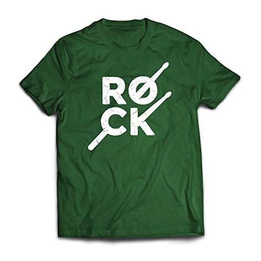 lepni.me maglietta da uomo bacchette di musica rock, leggende della musica rockstar degli anni '80 (l verde scuro multicolore)