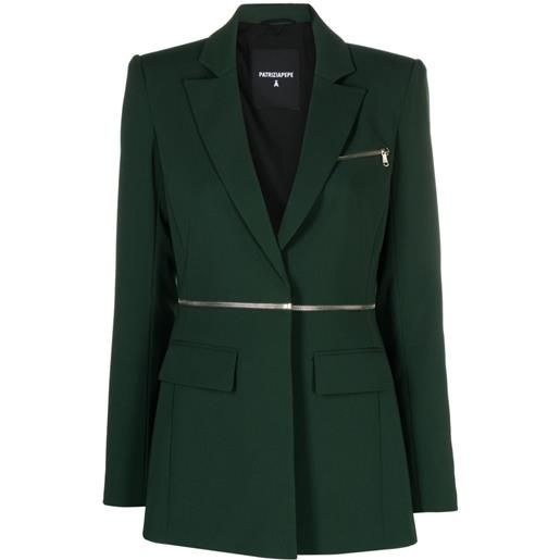 Patrizia Pepe blazer essential con zip - verde