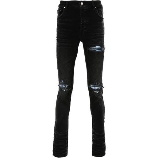 AMIRI jeans skinny plaid mx1 a vita media - nero