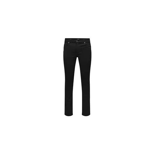 Only & Sons onsloom slim jax stayb 9242 a14 dnm noos jeans fit, denim nero, w36 / l34 uomo