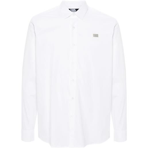 Karl Lagerfeld camicia con placca logo - bianco