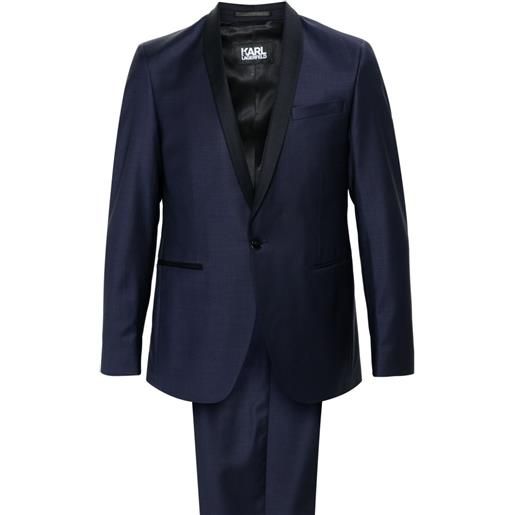 Karl Lagerfeld completo monopetto con revers a scialle - blu