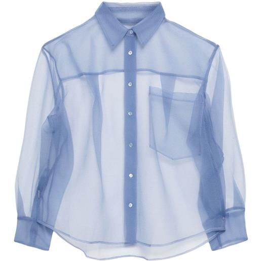 JNBY camicia semi trasparente oversize - blu