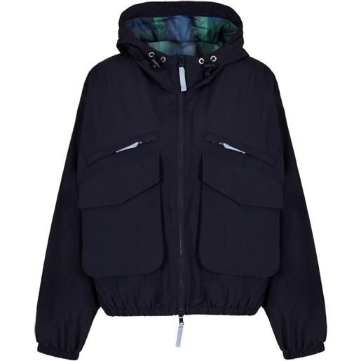 Armani Exchange giacca crop con cappuccio - blu