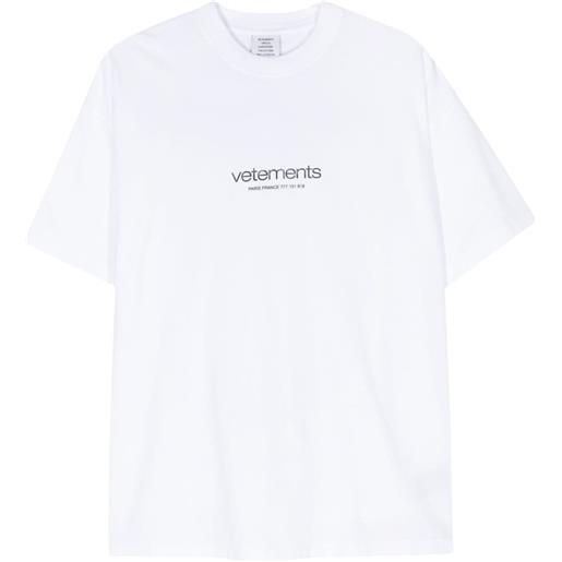 VETEMENTS t-shirt con logo goffrato - bianco