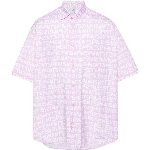 VETEMENTS camicia con stampa - rosa