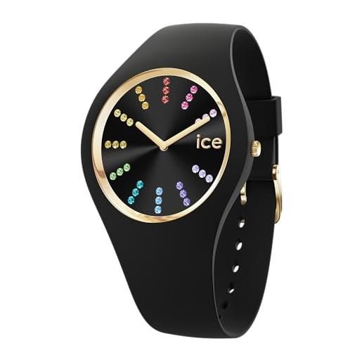 ICE-WATCH orologio analogico al quarzo da donna con cinturino in silicone 021343, nero (rainbow black)