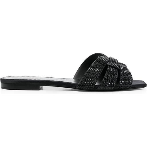 Saint Laurent sandali con strass - nero
