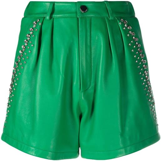 Philipp Plein shorts con strass - verde