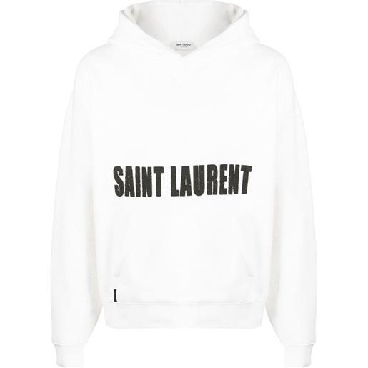 Saint Laurent felpa con cappuccio - bianco