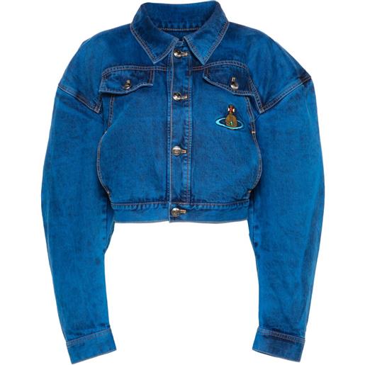 Vivienne Westwood giacca denim crop boxer - blu