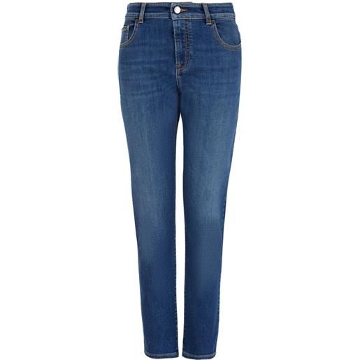 Emporio Armani jeans slim a vita alta - blu