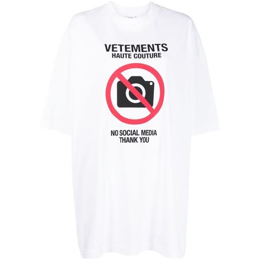 VETEMENTS t-shirt con stampa grafica - bianco