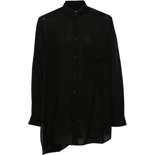 Yohji Yamamoto camicia asimmetrica - nero