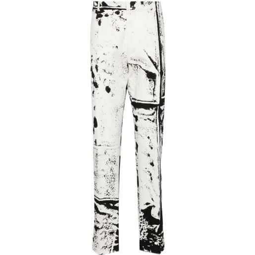 Alexander McQueen pantaloni a sigaretta con stampa grafica - nero
