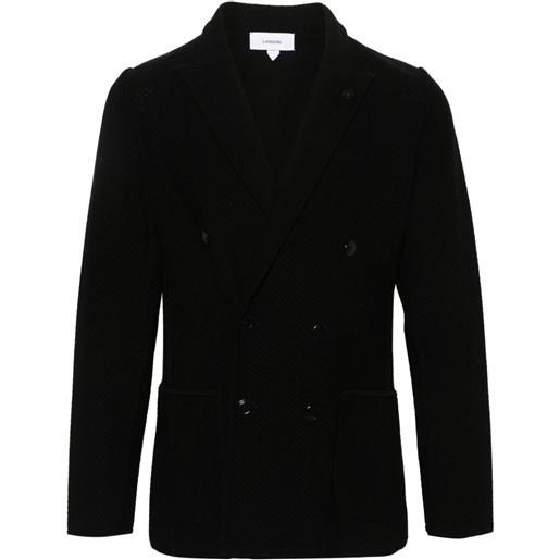 Lardini blazer doppiopetto chevron - nero