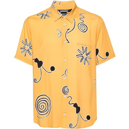 Jacquemus camicia mello con stampa - giallo