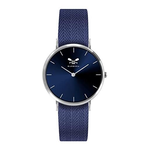 BARBOSA NORD SUD EST barbosa - orologio uomo analogico blu, al quarzo, con cinturino in tessuto, sportivo e preciso, made in italy