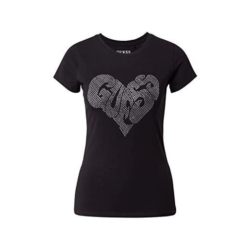 GUESS t-shirt donna ss heart r3 s nero