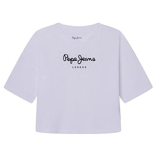 Pepe Jeans gisella, t-shirt bambine e ragazze, bianco (white), 10 anni