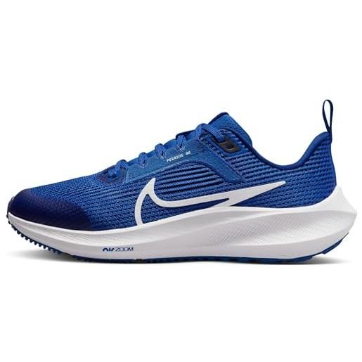 Nike air zoom pegasus 40 (gs), basso, blu/bianco/blu reale scuro (game royal white deep royal blue), 33.5 eu