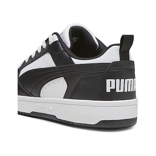 PUMA unisex rebound v6 low scarpe da ginnastica, puma white puma black puma white, 45 eu