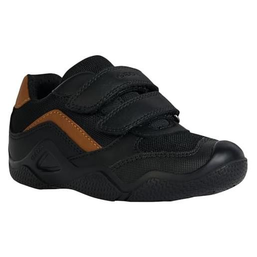Geox jr wader c, scarpe da ginnastica, nero/marrone, 40 eu