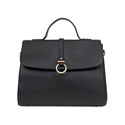 Hexagona bolso, borsa con manico lungo donna, nero, taglia unica