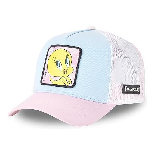Capslab tweety looney tunes blue pink white trucker cap - one-size